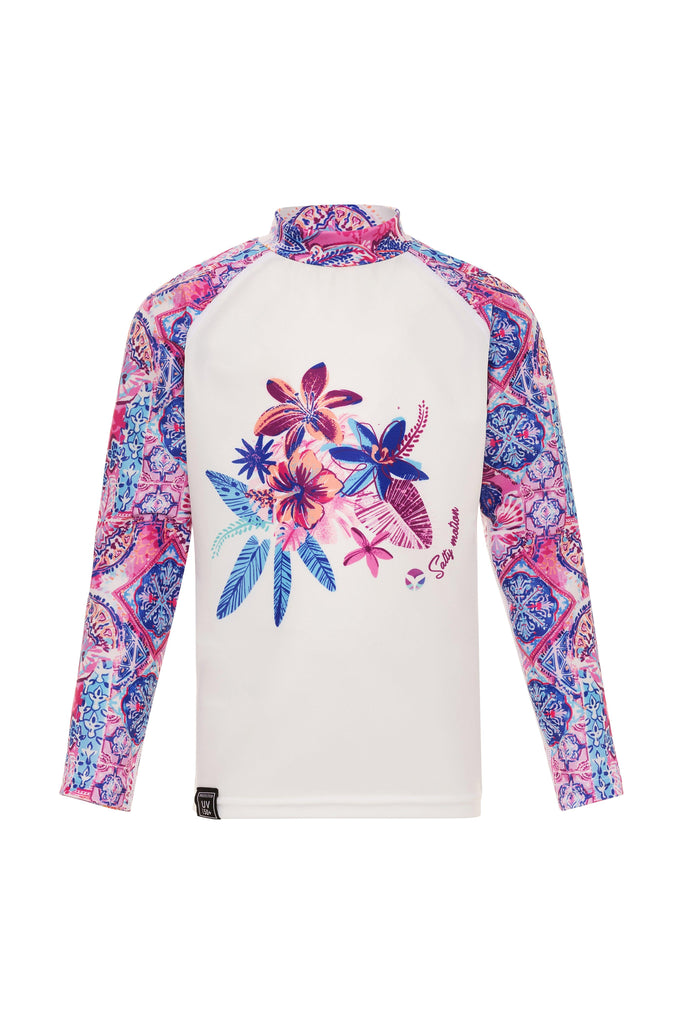 Junior Girl Long Sleeve Rash Guard UPF 50+ SET - SALTY MOTION